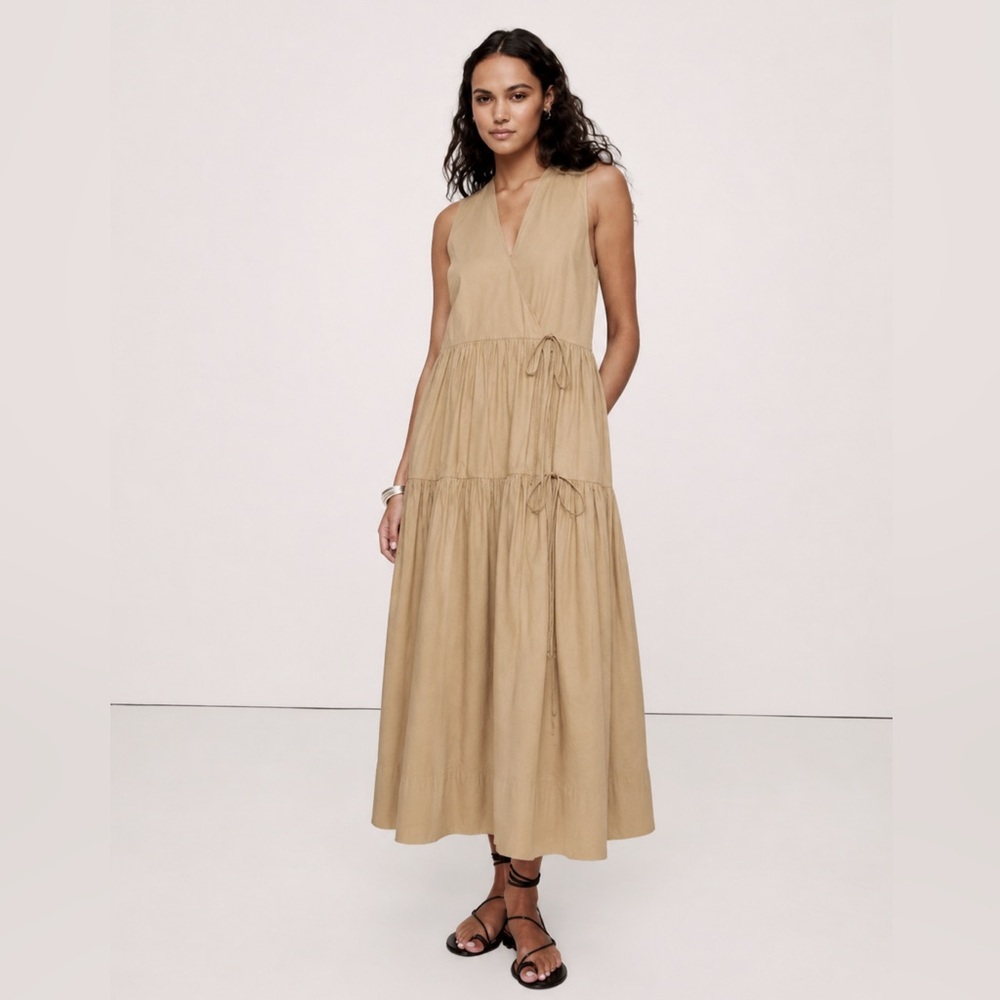 NEW! Banana Republic Cotton Poplin Wrap Maxi Dress - Size Small 🧬